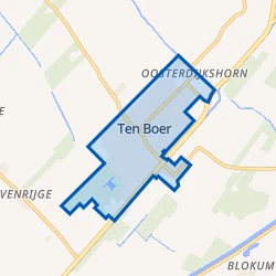 Kaart van Ten Boer Dorp