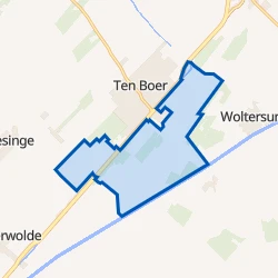 Kaart van Buitengebied Ten Boer-Zuid