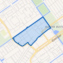 Kaart van Centrum Almere Buiten Noord