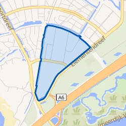Kaartje van Olympiakwartier Oost (brt)