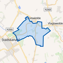 Kaart van Onstwedde Buitengebied Zuid