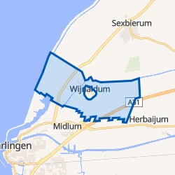 Kaart van Verspreide huizen Wijnaldum