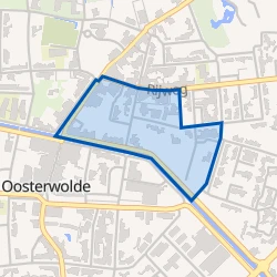 Kaart van Oosterwolde-Centrum-Noord-Oost