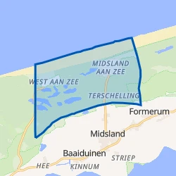 Kaartje van Verspreide huizen Midsland-Noord