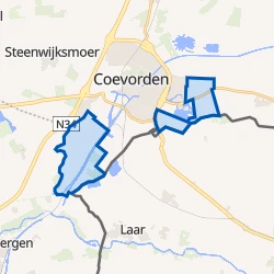 Kaart van Verspreide huizen Coevorden