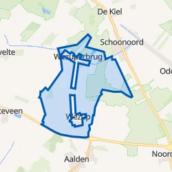 Kaartje van Verspreide huizen Wezuperbrug