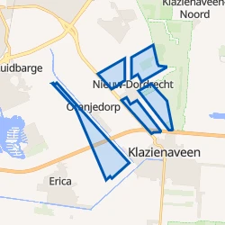 Kaartje van Verspreide huizen Nieuw-Dordrecht