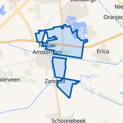 Kaart van Verspreide huizen Nieuw-Amsterdam