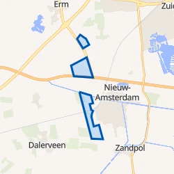 Kaartje van Verspreide huizen Veenoord