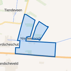 Kaart van Verspreide huizen Nieuweroord