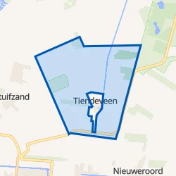 Kaart van Verspreide huizen Tiendeveen