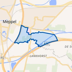 Kaartje van Verspreid gebied Meppel Zuid