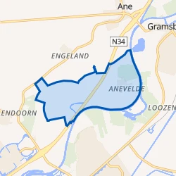 Kaartje van Verspreide huizen Anevelde