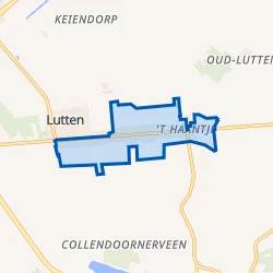 Kaart van Verspreide huizen Lutten-Oost