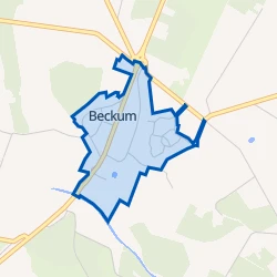 Kaart van Beckum kern