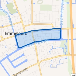 Kaart van Emmeloord-Centrum-Tussen Gracht en Vaart