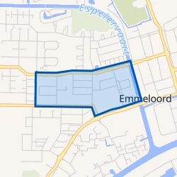 Kaart van Emmeloord-Espelervaart-Bergenbuurt