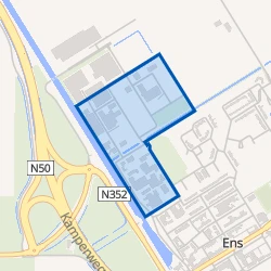 Kaart van Ens-bedrijventerrein