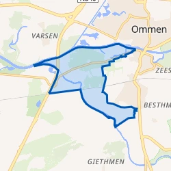 Kaartje van Buurtschap Ommen ten zuiden van de Vecht