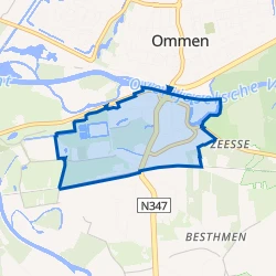 Kaart van Kern Ommen - Zuid - ten noorden v spoor