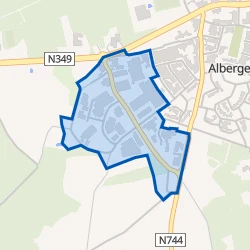 Kaart van Albergen industrie