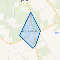 Kaart van Hooge-Hexel kern