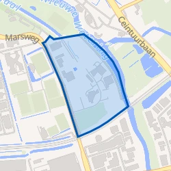 Kaartje van Bedrijventerrein Marslanden-Noord
