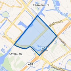 Kaartje van Bedrijventerrein Voorst-B