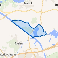 Kaart van Verspreide huizen ten oosten van kanaal