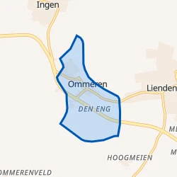 Kaart van Ommeren met Den Eng