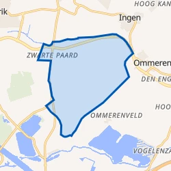 Kaart van Verspreide huizen Ommerenveld en Zwarte Paard