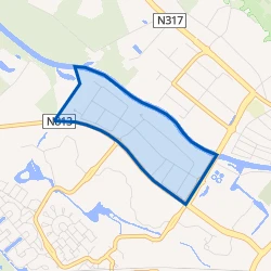 Kaartje van Bedrijventerrein De Huet