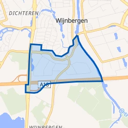 Kaartje van Bedrijventerrein Wijnbergen