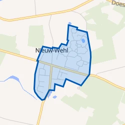 Kaart van Nieuw Wehl - centrum