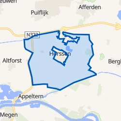 Kaart van Verspreide huizen Horssen
