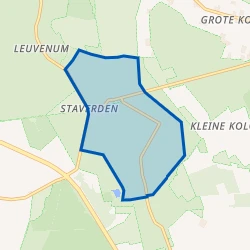 Kaartje van Verspreide huizen Staverden