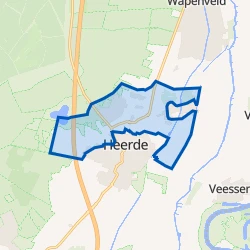 Kaart van Verspreide huizen Heerde-Noord en Hoorn
