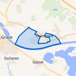 Kaart van Verspreide huizen Overasseltse Uiterwaarden