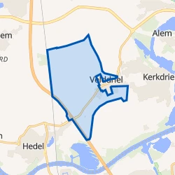 Kaart van Verspreide huizen Velddriel, Vlierd en Beemden