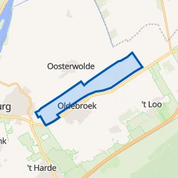 Kaartje van Verspreide huizen polder Oldebroek