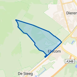 Kaartje van Verspreide huizen bosgebied Ellecom