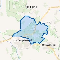 Kaart van Verspreide huizen ten noorden van Scherpenzeel