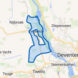Kaart van Verspreide huizen op de oeverwal Terwolde