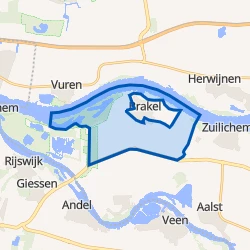 Kaart van Verspreide huizen in de polder Brakel