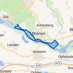 Kaart van Uiterwaarden Rhenen