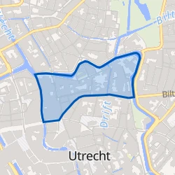 Kaart van Breedstraat en Plompetorengracht en omgeving