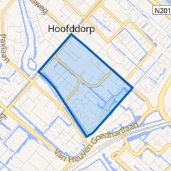 Kaart van Hoofddorp Centrum Zuid