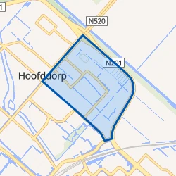 Kaart van Hoofddorp Centrum Oost