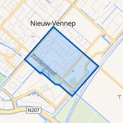 Kaart van Nieuw-Vennep Zuid