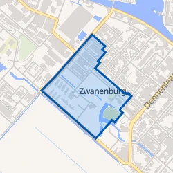 Kaart van Zwanenburg Zuidwest